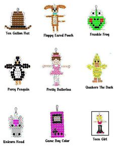 the cross stitch pattern has many different types of items in each style and colors, including beads