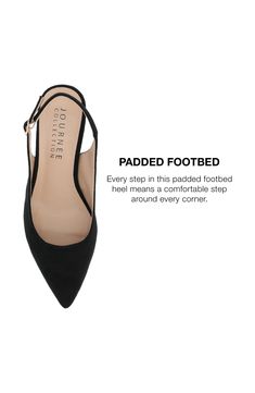 Show off sophisticated style in this pointed-toe pump secured by a slingback strap and lifted by a wrapped block heel. 1 1/2" heel Synthetic upper, lining and sole Imported 4-inch Slingback Block Heels With Medium Width, Slingback Block Heels With 4-inch Heel, 4-inch Medium Width Slingback Block Heels, Evening Slingback Sandals With Flat Heel And Medium Width, Medium Width Flat Heel Slingback Sandals For Evening, Evening Slingback Sandals With Flat Heel, Flat Heel Padded Slingback Pumps For Work, Flat Heel Slingback Pumps With Padded Heel For Work, Flat Heel Slingback Pumps For Work