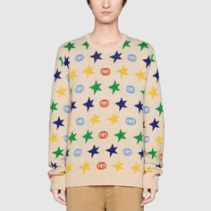 Gucci Fw21 661835-XKBXY-9275 Wool Sweater, Round Neck, Star Wars, Gucci, Wool