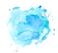 a blue watercolor stain on white paper