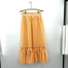 Topshop Orange Plaid Mermaid Skirt Woman’s Size: 2 Waist: 13in Hips: 22in Length: 34in (Approx Measurements) -Lightweight -Full Length New With Tags B616 Witchy Style, Floral Lace Skirt, Blue Pleated Skirt, Velvet Midi Skirt, White Striped Skirt, Jacquard Skirt, Jersey Skirt, Yellow Skirt, Black And White Skirt