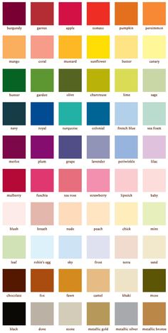 the color chart for all different colors in this image is an example of how to use it