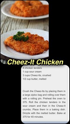 the recipe for cheez - it chicken is shown in two different languages