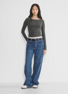 HOMESTRETCH™ BOATNECK LONGSLEEVE | Aritzia Roll Neck And Jeans, Boat Neck Long Sleeve Shirt, Affordable Basic Stretch Long Sleeve Top, Minimalistic Wardrobe Women Aritzia, Aritzia Lula Longsleeve, Plus Size Aritzia, Affordable Basic Long Sleeve Top With Crew Neck, Straight Leg Jeans Pullover, Cheap Uniqlo Long Sleeve Tops