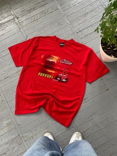 FOLLOW MY SHOP TO CHECK DAILY UPDATES & PRICE DROPS Vintage 90's Ferrari Tee Shirt in Red Short sleeve graphic tee shirt with autograph by Michael Shumacher on the left shoulder Size XL P2P - 23'' Length - 31.5'' Jacket is in very good pre-owned condition. Please check pictures for more information on the product Shipping options: - standard shipping in 7-15 days - priority in 3-5 business days (price will be more) Check out my other items & follow - new arrivals every week! If you have any ques Ferrari Sweatshirt, Ferrari Shirt, F1 Tee Shirt, Ferrari Polo Shirt, 2000s Ferrari Merch, Vintage Ferrari, Ferrari Formula 1, Michael Schumacher, Red Shorts