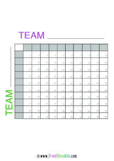 a printable team table with the word team in purple and green letters on it