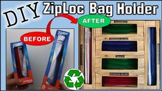 the diy ziploc bag holder before and after