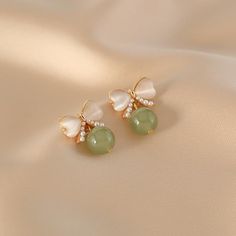 Flying Butterflies • Natural Emerald Jade stone earrings – Deegnt Jade Jewelry Design, Jade Accessories, Flying Butterflies, Emerald Green Earrings, Steampunk Accessories, Jasper Earrings, Opal Earrings Stud, Jade Earrings, Opal Studs