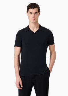 Shop GIORGIO ARMANI Stretch viscose jersey short-sleeved polo shirt for Man at the official store and browse the Polo Shirts collection. Armani Restaurant, Armani Hotel, Shirt For Man, Armani Collection, Armani Beauty, Armani Prive, Outerwear Outfit, Swimwear Outfit, Armani Men