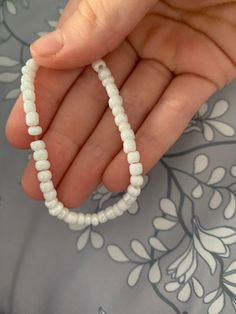 Stretchy Pearl White Bracelet White Pearl Bracelet, White Bracelet, White Bracelets, White Pearl, Pearl Bracelet, Pearl White, Etsy App, Selling On Etsy, Hot Pink