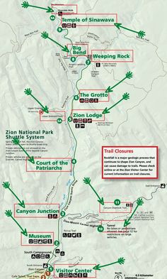 a map showing the location of several different parks