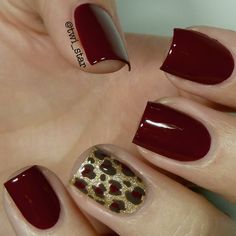 OPI Skyfall, LAMB, and How Great is Your Dane? - Leopard spot mani Lepord Nails Designs, Leopard Print Nails Fall, Fall Maroon Nails, Maroon Nail Ideas, Fall Leopard Nails, Trendy Nails Matte, Opi Skyfall, Leopard Nail Designs