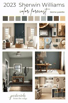 the color scheme for sherwinn williams's new furniture and home decor catalog