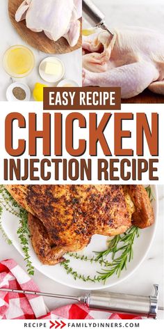 chicken injection recipe on a white plate