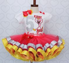 This set is perfect for your little one! Set includes a 4 layer tutu trimmed in coordinating ribbon,and a custom tee. HAIRBOW IS INCLUDED FOR A LIMITED TIME ONLY! Checkout our Other tutu Sets in our shop under the tutu set section! WE DO NOT EXCEED PAST SIZE 6 If you dont see what you are looking for, contact us, we accept custom orders! If you are unsure of sizing please scroll to the last photos for our size charts, or visit our size charts here--> https://pinktoesnhairbows.com/pages/size-char Kissy Missy, Tutu Dress Costumes, Missy Dresses, Huggy Wuggy, Pink Toes, Girls Overalls, Custom Tee, Girls Denim