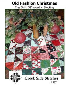 an old fashion christmas tree skirt is shown