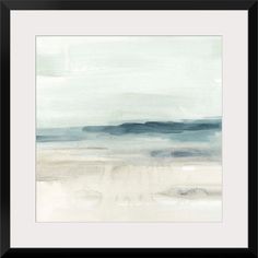 an abstract painting with blue and grey colors