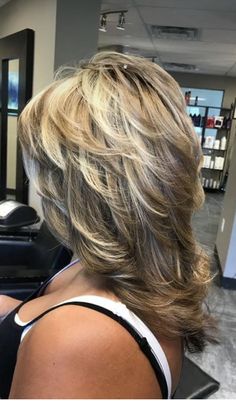 Blended Roots, Blended Layers, Layered Shag, Feathered Hair Cut, Lightened Hair, Feathered Layers, Blonde Layered Hair, Modern Shag Haircut, Medium Hair Styles For Women