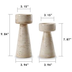 the height of two small stools is shown with measurements for each seat and foot