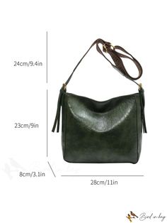 BirdinBag - Stylish Zippered Hobo Bag with Minimalist Design Green Rectangular Bucket Bag For Office, Versatile Rectangular Hobo Bag For Office, Rectangular Hobo Bag With Adjustable Strap For Office, Office Rectangular Hobo Bag With Adjustable Strap, Rectangular Office Hobo Bag With Adjustable Strap, Versatile Square Hobo Bag For Office, Green Rectangular Hobo Bag With Detachable Strap, Green Hobo Shoulder Bag For Office, Solid Color Rectangular Shoulder Bag For Errands