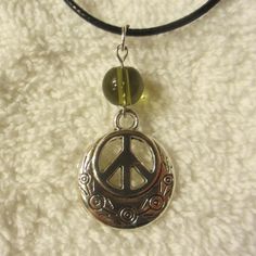 Peace Sign 18 NECKLACE Single REAL STONE Bead | Etsy Cord Necklace Aesthetic, Hippie Jewelry Aesthetic, Hippie Jewelry Diy, Hippie Things, Hippy Jewelry, Peace Jewelry, Hippie Accessories, 90s Jewelry, Peace Necklace