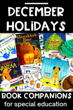 the cover of december holidays book companions for special education with pictures of children's books