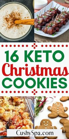 keto christmas cookies collage with text overlay