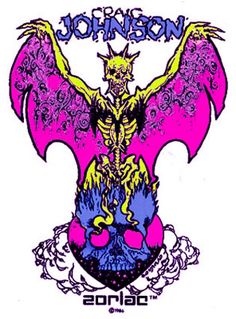 an image of a demon with wings on it's head and the words johnen above