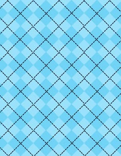 a blue and white checkered pattern with black dots on the diagonal grid, as well as lines