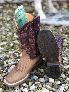 These Roper boots with Cell Phone Pocket are designed with comfort, durability, quality materials and craftsmanship in mind! Beautifully handcrafted with a light brown leather footbed and a fun bitone navy and orange leather shaft. When you put these roper boots, you exude timeless western fashion. Features: Genuine Leather Square Toe B Width 11" Shaft 1.5" Walking Heel Circumference of Calf: 15" REST Removable Insole Geo Outsole Measurements for this boot were taken from a size 7.5. Please note Brown Steel Toe Boots For Fall, Brown Fall Boots With Steel Toe, Fall Brown Steel Toe Boots, Brown Boots With Reinforced Heel For Western-themed Events, Brown Country Style Work Boots For Outdoor, Country Style Brown Work Boots For Outdoor, Brown Square Toe Work Boots For Outdoor, Rustic Brown Work Boots With Rubber Sole, Brown Ankle Boots For Western-themed Events