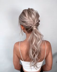 Fall Hairstyles for Long Hair 2023 15 Ideas - women-club.online Bridesmaid Long Ponytail, Romantic Low Ponytail Wedding, Bride Messy Ponytail, Bridesmaid Hair Messy Ponytail, Half Up Ponytail Bridesmaid, Low Ponytail Hairstyles For Prom, Wedding Ponytail Accessories, Low Party Ponytail, One Shoulder Dress Hairstyles Ponytail