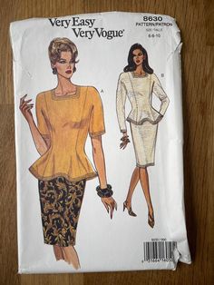 a woman's top and skirt sewing pattern