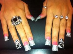 Acrylic nails Minnie Nails, Jersey Nails, Trashy 2000s, Feet Nail Design, Vegas Nails, Makeup Nails Designs