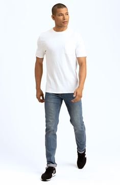 Soft slub-knit organic cotton offers easy comfort in a laid-back t-shirt with versatile appeal. 28" length Crewneck Short sleeves 100% organic cotton Machine wash, tumble dry Imported Pocket Tshirt, Pocket Tee, Organic Cotton, Short Sleeves, Nordstrom, Crew Neck, Knitting, T Shirt