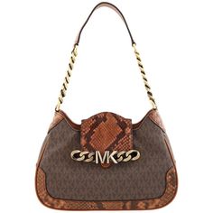 Python Print, Brown Shoulder Bag, Underarm Bag, Bag Light, Simple Bags, Handbags Michael Kors, Small Handbags, Printed Leather, Green Bag