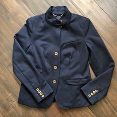 Selling A Gap Navy Collarless Blazer Jacket In Size 8. New And Never Worn. Fully Lined Interior With Inner Pockets And Multiple Exterior Pockets. The Arm Buttons Are Real And Can Be Unbutton If Desired. All The Pockets Are Still Stitched. Bought It 2 Years Ago When I Thought I Lost My Original. Selling It Now As I Found My Original Jacket. Navy Fitted Button-up Outerwear, Classic Gap Outerwear With Buttons, Gap Spring Outerwear With Snap Buttons, Gap Long Sleeve Outerwear With Snap Buttons, Long-sleeved Outerwear With Snap Buttons From Gap, Chic Long Sleeve Gap Outerwear, Gap Long Sleeve Buttoned Outerwear, Gap Long Sleeve Outerwear With Buttons, Blue Button-up Outerwear From Gap