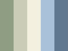 the color palette is blue, green and white with some light grays in it