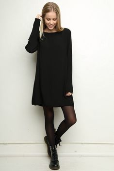 Black Travel Dress, Outfit Elegantes, Dresses Casual Winter, Casual Styles, Travel Dress, Vestido Casual, Looks Style, Mode Inspiration, Fashion 2017