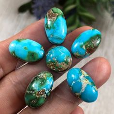 50.80 Cts. Sonoran Blue Turquoise Cabochon Cluster Set   | eBay Gemstone Cabochons, Oval Stone, Blue Turquoise, Diamond Gemstone, Turquoise Blue, Loose Diamonds, Loose Gemstones, Jewelry Watches, 50 %