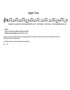 an apple tree is shown in this sheet music