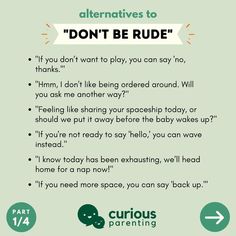 a green poster with the words, don't be rude and an arrow above it