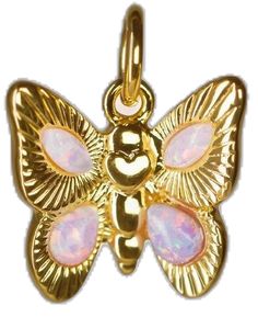 Cute Gold Butterfly Jewelry, Cute Butterfly Necklace For Gift, Cute Butterfly Charm Necklace For Gift, Handmade Cute Butterfly Jewelry, Dainty Butterfly, Hudson Ny, Jewelry Minimalist, Synthetic Opal, Butterfly Charm