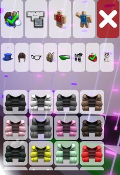 the screenshot shows different types of clothing