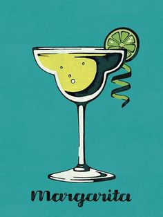 the margarita cocktail is garnished with a slice of lime