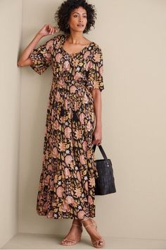 #ad Find ideas and inspiration for SOFT SURROUNDINGS NWT $150 Marissa Tassel Tiered Maxi Floral Dress Size 4, Fashion Women's Dresses Asymmetrical Tiered Skirt, Size 22 Women, Maxi Floral Dress, Maxi Dress Short, Size 20 Women, Easy Silhouette, Soft Surroundings Dresses, Teacher Clothes, Dress Flowy