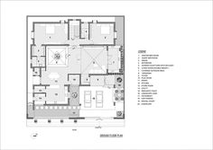 the floor plan for an apartment with two levels and three rooms, including one bedroom