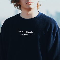 "*SIZES ARE UNISEX* -For women, I'd suggest your usual size for a regular fit (size up for a more relaxed fit). Men should size up for a more relaxed fit. *these sweatshirts are extra comfy when oversized \"City of Angels Los Angeles\" embroidered on a comfy crewneck. A sturdy and warm sweatshirt bound to keep you warm in the colder months. A pre-shrunk, classic fit sweater that's made with air-jet spun yarn for a soft feel and reduced pilling. Your new favorite sweatshirt! * 50% cotton, 50% pol California Sweatshirt, Vintage Crewneck, City Of Angels, Embroidered Sweatshirts, Fitted Sweater, Angel, Crew Neck, Relaxed Fit, Sweatshirts Hoodie