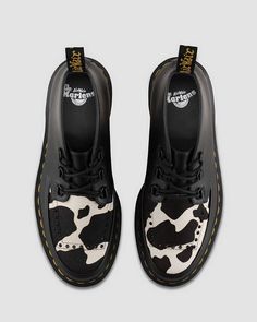 Doc Martens Monkey Boots, Dr Martens Cow Print, Crazy Horse Dr Martens, Doc Martens 1460 Crazy Horse, Doc Marten Creepers, Musician Style, High Ankle Boots, Goodyear Welt, Doc Martens