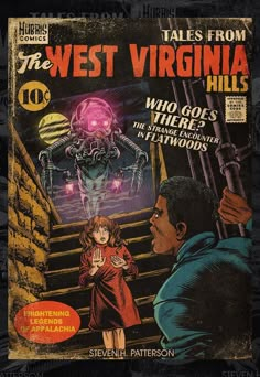 the cover to tales from the west virginia hills, with an image of a woman and a