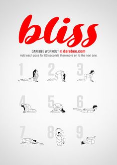 an exercise poster with the words bliss on it